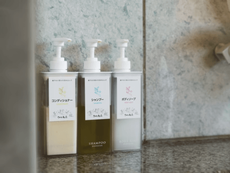 江田島荘オリジナルのシャンプー・コンディショナー・ボディソープ