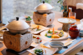 落ち着いた会食場で朝食を。