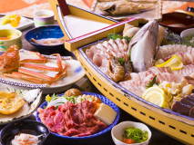 【越前舟盛り『デラックス』コース】＜人気No.1＞若狭牛しゃぶしゃぶ付！旬魚の舟盛りも♪グルメプラン