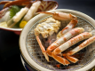 贅沢に席前で炭火焼き♪ホクホク香ばしい蟹の甘みがたまりません♪ 贅沢に席前で炭火焼き♪ホクホク香ばしい蟹の甘みがたまりません♪