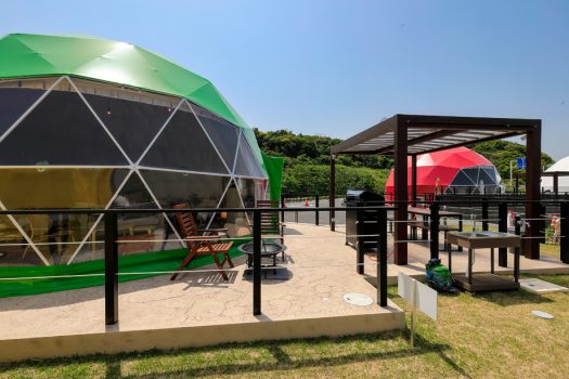 【Ocean Terrace】4 beds, 8m diametere＜”Ajisai”＞dome tent