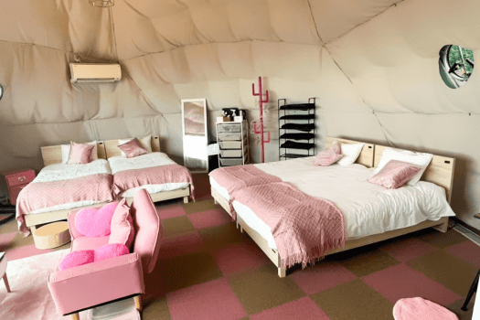 【オーシャンテラス】4ベッド・直径7ｍ＜&rdquo;サクラ&rdquo;＞ドームテント