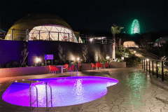 【オーシャンテラス】8ベッド・直径10ｍ＜”ナノハナ”＞ドームテント・ジャグジー付