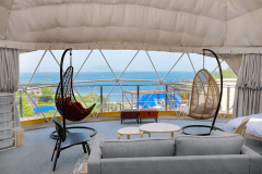 【オーシャンテラス】8ベッド・直径10ｍ＜”ナノハナ”＞ドームテント・ジャグジー付