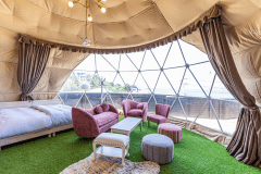 【ドッグテラス・プレミアム】4ベッド・直径7ｍ＜”hoshi”＞ドームテント・バスタブ《ペットOK》