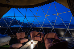 【ドッグテラス・プレミアム】4ベッド・直径7ｍ＜”hoshi”＞ドームテント・バスタブ《ペットOK》