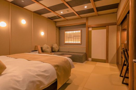 Toryukan guest room with open-air hot spring bath & sauna, King size bed 55m2(Non-smoking)