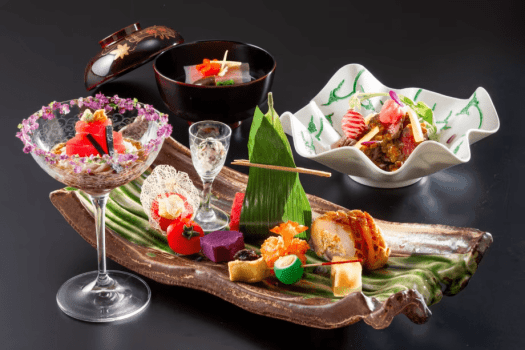 1月料理長特選会席 冬の彩り ～黒毛和牛と海老芋みぞれ煮、会席を彩る一品～