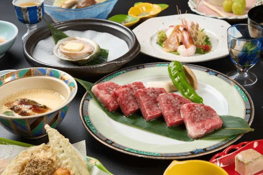 米沢牛&times;アワビ