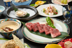 米沢牛×アワビ 米沢牛×アワビ