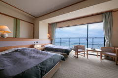 畳で寛ぐ、ベッドで眠る和洋室＜８畳＋ツインベッド洋室＞