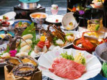 ≪欲張り≫会席　『松阪牛しゃぶしゃぶ』・『伊勢海老』・『鮑』の三重ブランドグルメをご満喫！