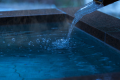 Open hot spring is available in all six themed guest rooms.