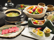 【基本◇七栗会席】温泉野菜蒸しと季節に合わせたお献立