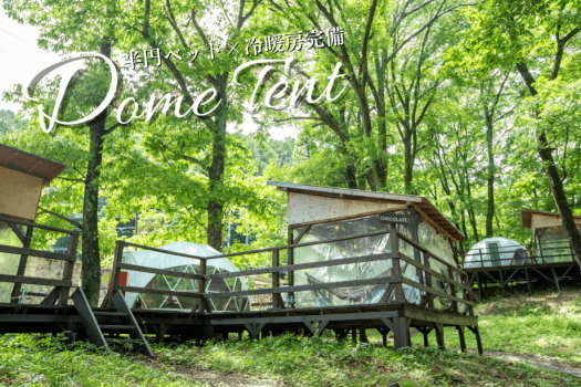 【最大4名／冷暖房完備】ドームテント4M (半円ベッド1台&ソファベッド)