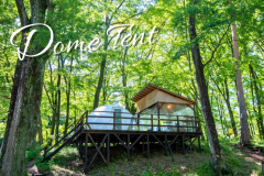 【最大4名／冷暖房完備】ドームテント4M (ベッド2台&シュラフ2台)