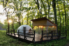 【最大4名／冷暖房完備】ドームテント4M (ベッド2台&シュラフ2台)