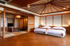 【特別室】和洋室◆海側・露天風呂付き◆2ベッド+布団◆禁煙