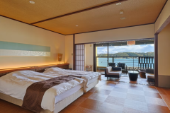 【ツインベッド46平米】◆海側・露天風呂付き◆～2名様◆禁煙