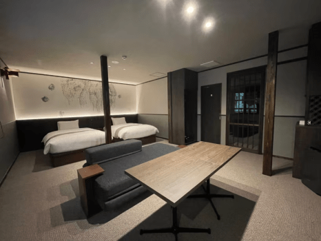 【別邸】和モダンの寛ぎ空間 光明石温泉風呂付ツインルーム 1階【40㎡】