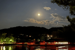 宮島に浮かぶ月を眺めながら♪ゆっくり夜散歩