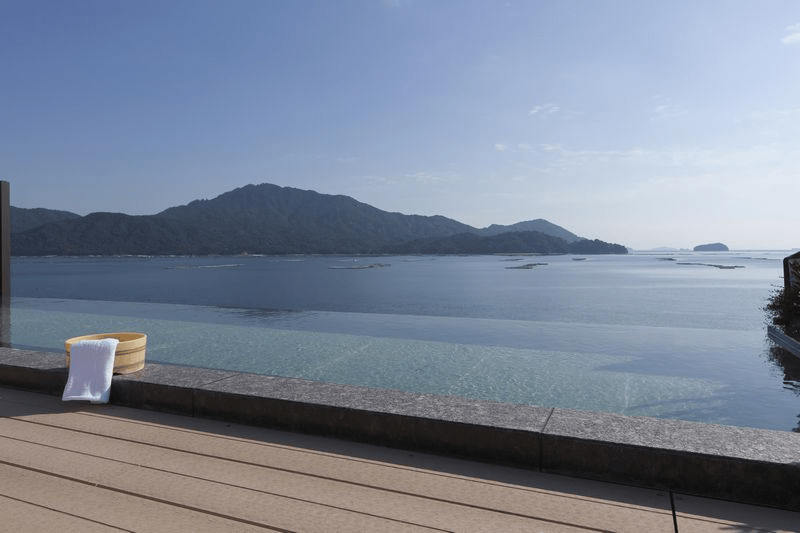 広島県内随一の眺望を誇る展望露天風呂・マルミエロテン。（日ごと男女入れ替え制です）
