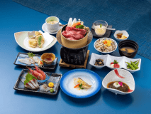 ・【スタンダードコース（一例）】和牛のせいろ蒸しやお刺身などが楽しめるスタンダードなコースです