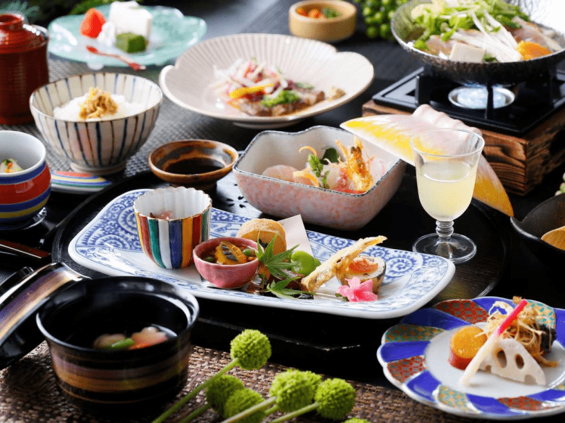 【薩摩旬彩会席】季節の旬の食材を使ったスタンダードな会席です／一例・季節により変わります