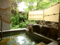 露天風呂付・新館和洋室の部屋付き露天。24時間かけ流しの温泉を独り占めしてください。