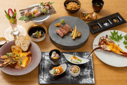 【鉄板焼・六左衛門】和洋懐石鉄板焼【納得のセレクト紺碧コース】dinner 日帰り専用プラン(Day trip dinner)
