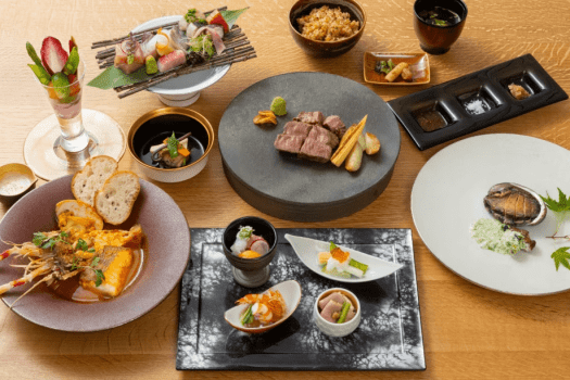 【鉄板焼・六左衛門】和洋懐石鉄板焼【納得のセレクト紺碧コース】dinner 日帰り専用プラン(Day trip dinner)