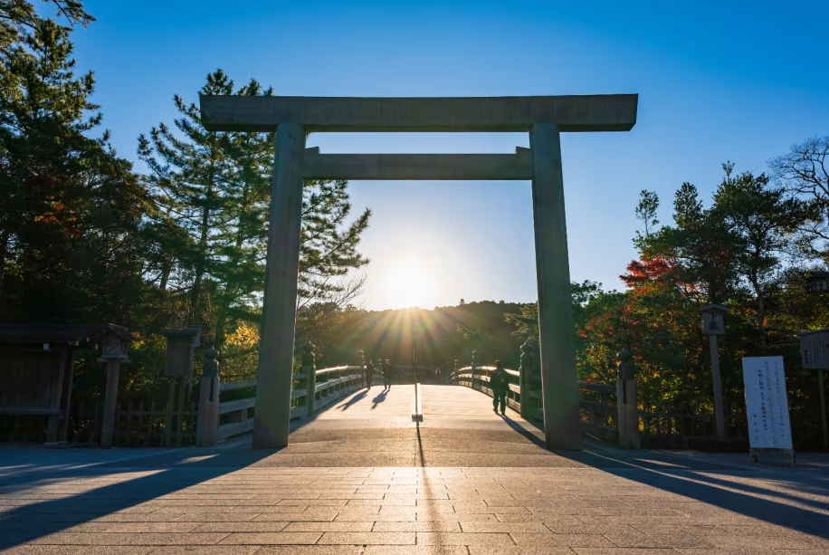 宇治橋からの日の出