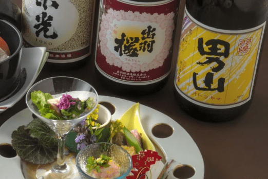 夕食時に選べる地酒１杯付（男山・出羽桜・東光・タケダワイナリーなど※日により異なります）