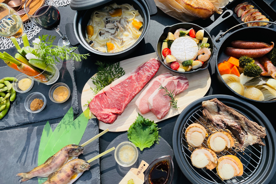 【1泊2食】グランピングBBQプラン～富士の湧水で育った山梨の美食を丸ごと愉しめるグルメBBQ～