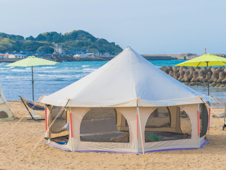 2025年【ビーチテント付】大人気！ぶどうの樹ステーキ＆海鮮BBQ／波津ビーチを拠点に海遊び＆プライベートバーベキュー！海を満喫リョカンピングプラン