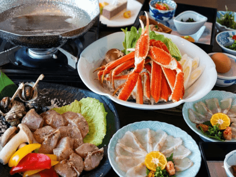 【ふぐ蟹合戦】旨味たっぷり蟹しゃぶ＆香ばしい焼きふぐ！冬の二大味覚Wメインの極上海鮮グルメプラン