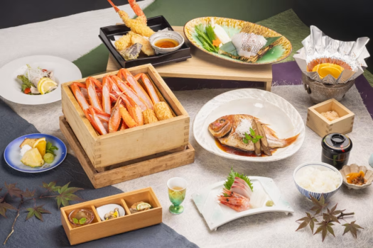 【日帰り昼食】秋の海会席　～香住ガニや香住の旬魚、地元野菜など香住の食材をふんだんに～