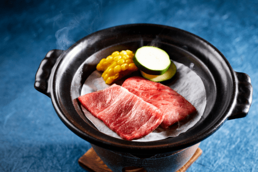 ブランド牛『但馬牛』の陶板焼き