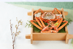 【仲買人厳選】「タグ付き香住ガニ」を焼・鍋・刺・蒸の豪快に2匹　～『春の香住ガニフルコース』～