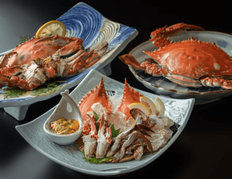 【カニ三昧!豪華竹崎カニ会席】カニ刺し+焼カニ+茹でカニ! 【カニ三昧!豪華竹崎カニ会席】カニ刺し+焼カニ+茹でカニ!