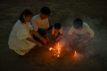 屋外ドームで花火♪屋根のあるスペースなので安心。夏休みプラン特典で花火セットをお渡しします。