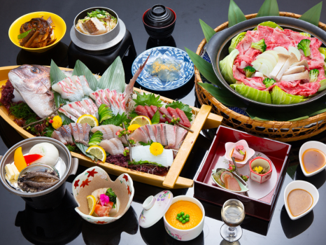 【料理長おすすめ！】鯛・あわび・島の旬魚と淡路牛の淡路島満載会席：夕食部屋食