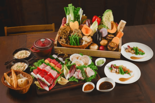 那須高原和牛を盛り込んだBBQコース（本日の新鮮野菜をお選びいただけるマルシェプラン）