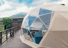 【1】温泉付きドームテント　ダブル×2 ＆ シングル×2