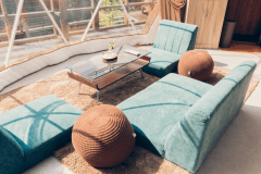 【1】温泉付きドームテント　ダブル×2 ＆ シングル×2