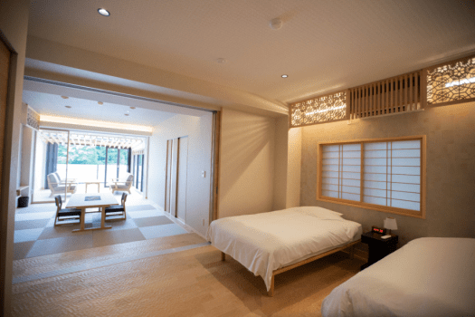 ★夕食評価 4.8★冷蔵庫特典付　黒毛和牛会席／展望露天風呂付客室『山月・観月』に泊まる&hellip;朝夕部屋食 46,175円で宿泊できるプラン