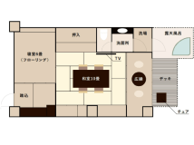 【井筒】自家源泉の展望露天風呂付／和室二間46㎡