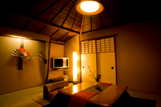 [KARUKAYA] Separate room with a half open-air bath and free-flowing hot-spring water / Japanese-style room 6 + 4.5 tatami mats / Villa Size: 27 m&sup2;
