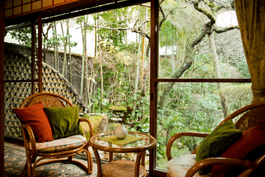 [YAMABUKI] Separated room with open-air bath, free-flowing hot-spring water / Japanese-style room 10 + 6 tatami mats / Villa Size:&nbsp;46 m&sup2;