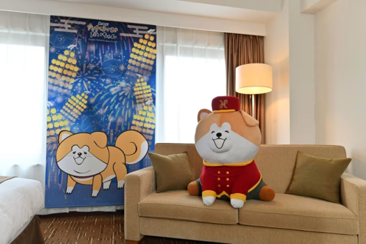 秋田キャッスルホテル開業55周年スペシャル！秋田犬たれみみだいちゃん ルーム （コーナーツイン）朝食付